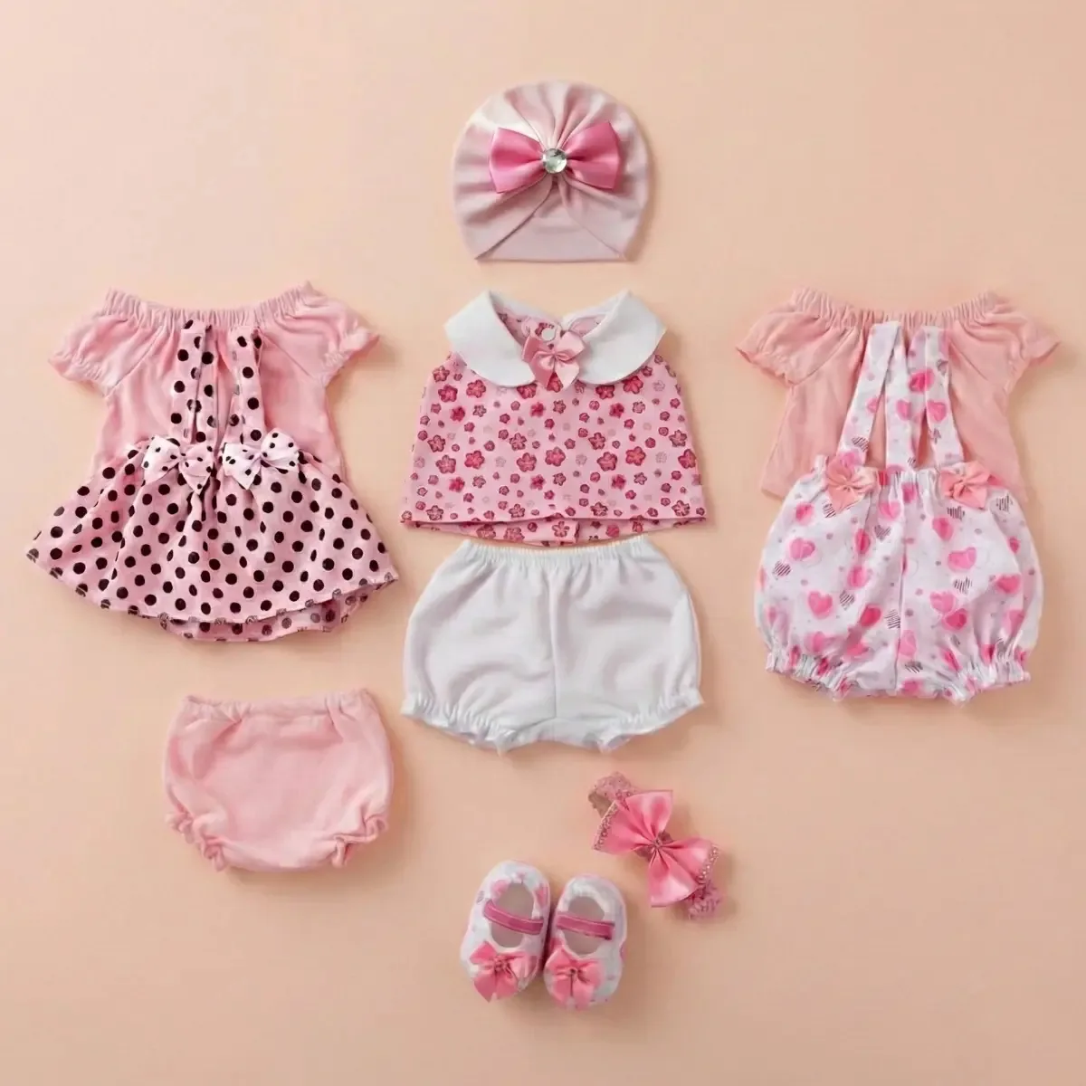 Kit Roupinha Bebê Reborn Menina Mamãe Reborn 10 Peças