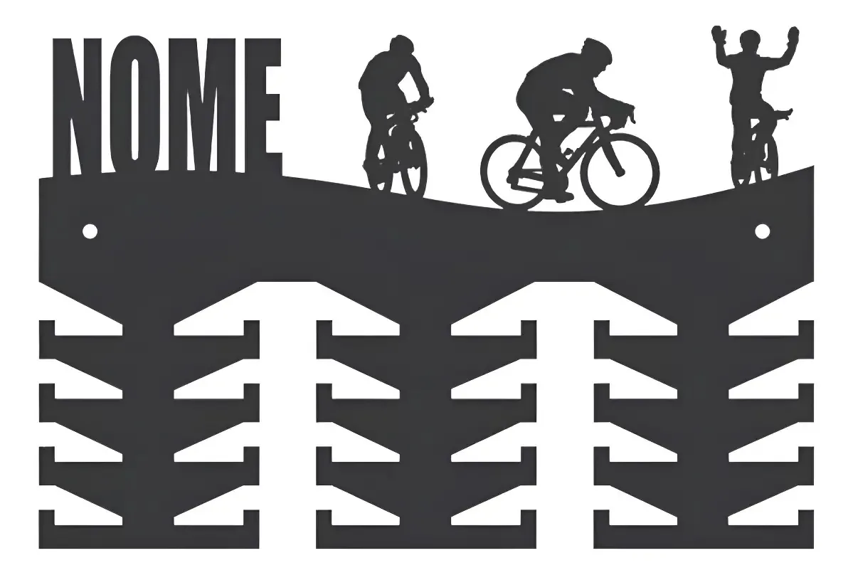 Porta Medalhas Mdf Ciclismo Bicicleta Suporte Bike Decoração Cor Modelo 3