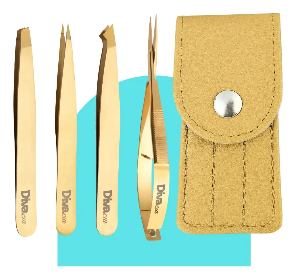 Kit 3 Pinças Sobrancelhas Tesoura De Sobrancelhas Autoclave