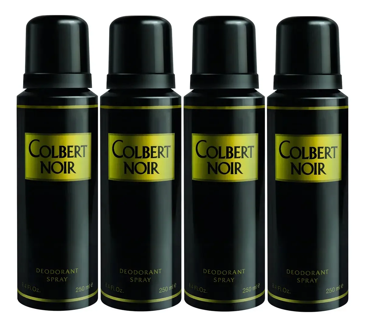 Kit 4 Desodorante Roll On Fragrâncias Cannon Colbert Noir 250ml Masculino