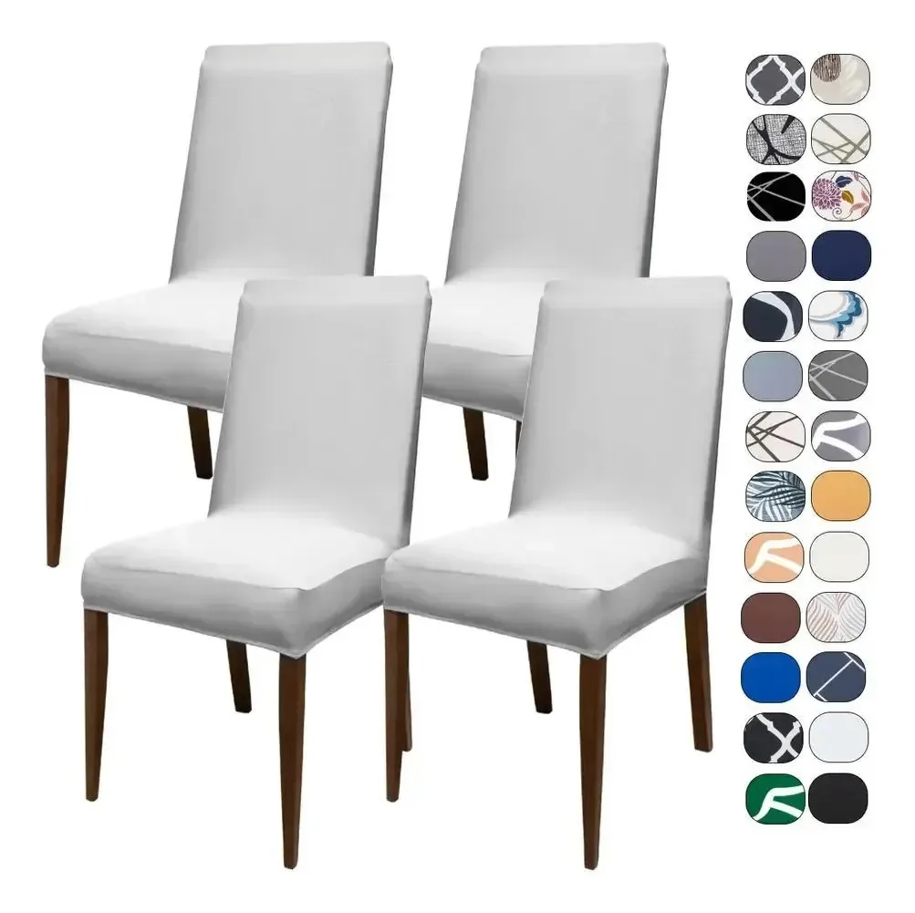 Kit 4 Capas Para Cadeira Spandex: Renove Já - Cinza Claro