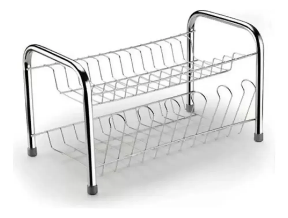 Escorredor De Louças Pratos Copos Talheres Dois Andares Inox