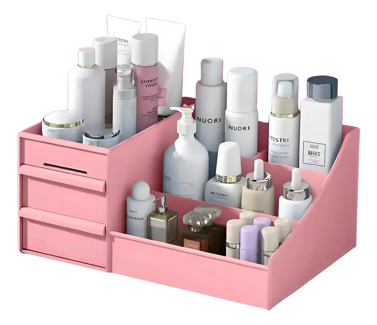 Organizador Maquiagem Cosméticos Mesa Porta Treco Multiuso Cor Organizador Multiuso Rosa
