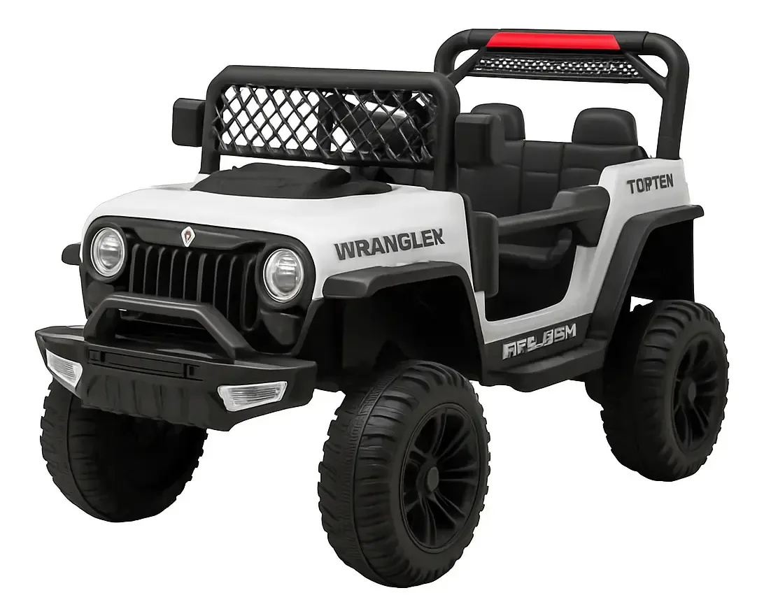 Carrinho Jipe Elétrico Infantil 2 Motores Controle Remoto Cor Branco