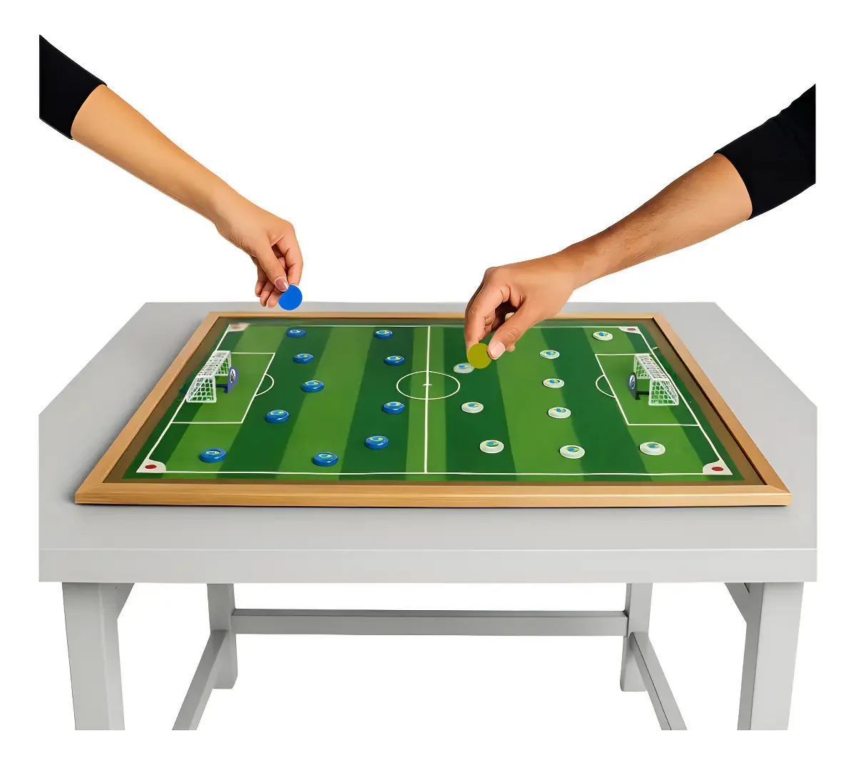 Jogo de Botão Futebol Tabuleiro 90x60cm MDF Completo Acessórios