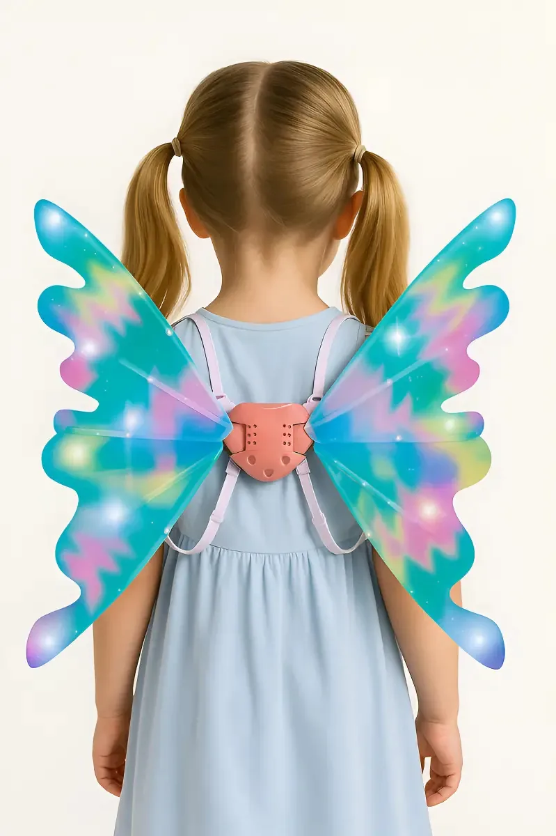 Asas De Fada Borboleta Fantasia Com Movimento Led E Musica