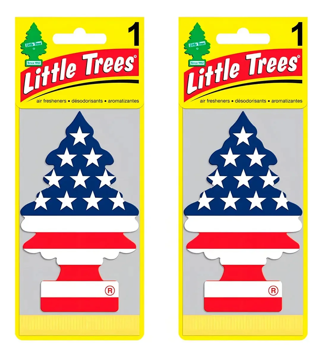 Little Trees Árvore Papel cor azul, vermelho e Branco fragrância baunilha kit 2 unidades