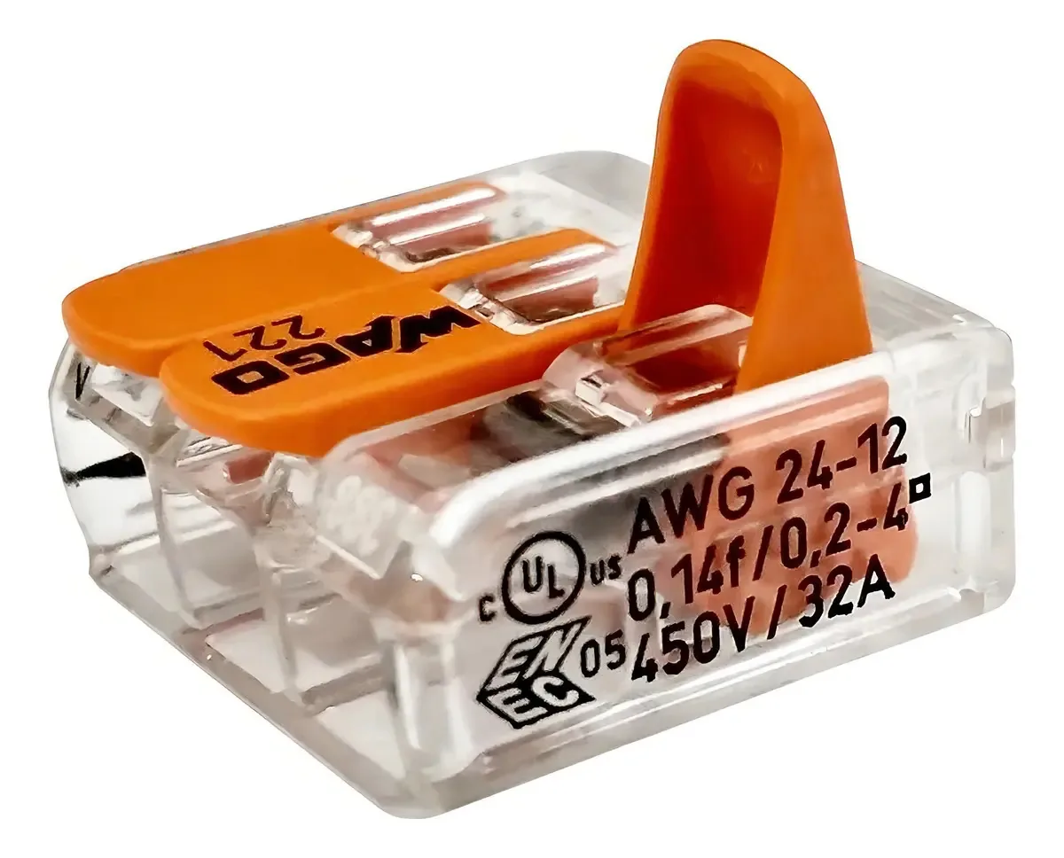 Kit Com 03 Conectores Wago Fios 4mm Mod. 221-413