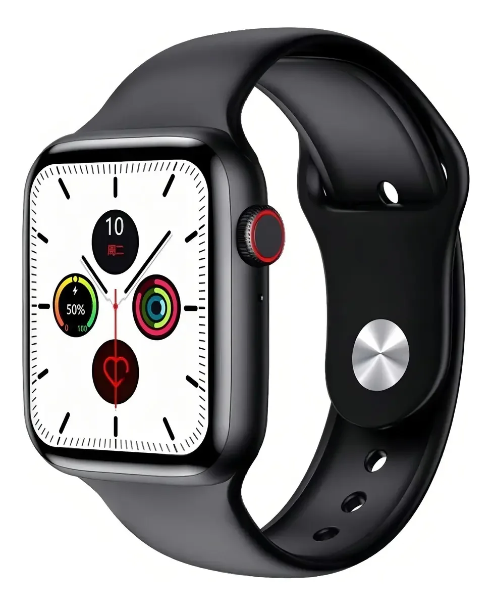 Smartwatch Iwo 2021 Iwo W46 Global 40mm Caixa 40mm De Metal Black, Pulseira Black Smartwatch