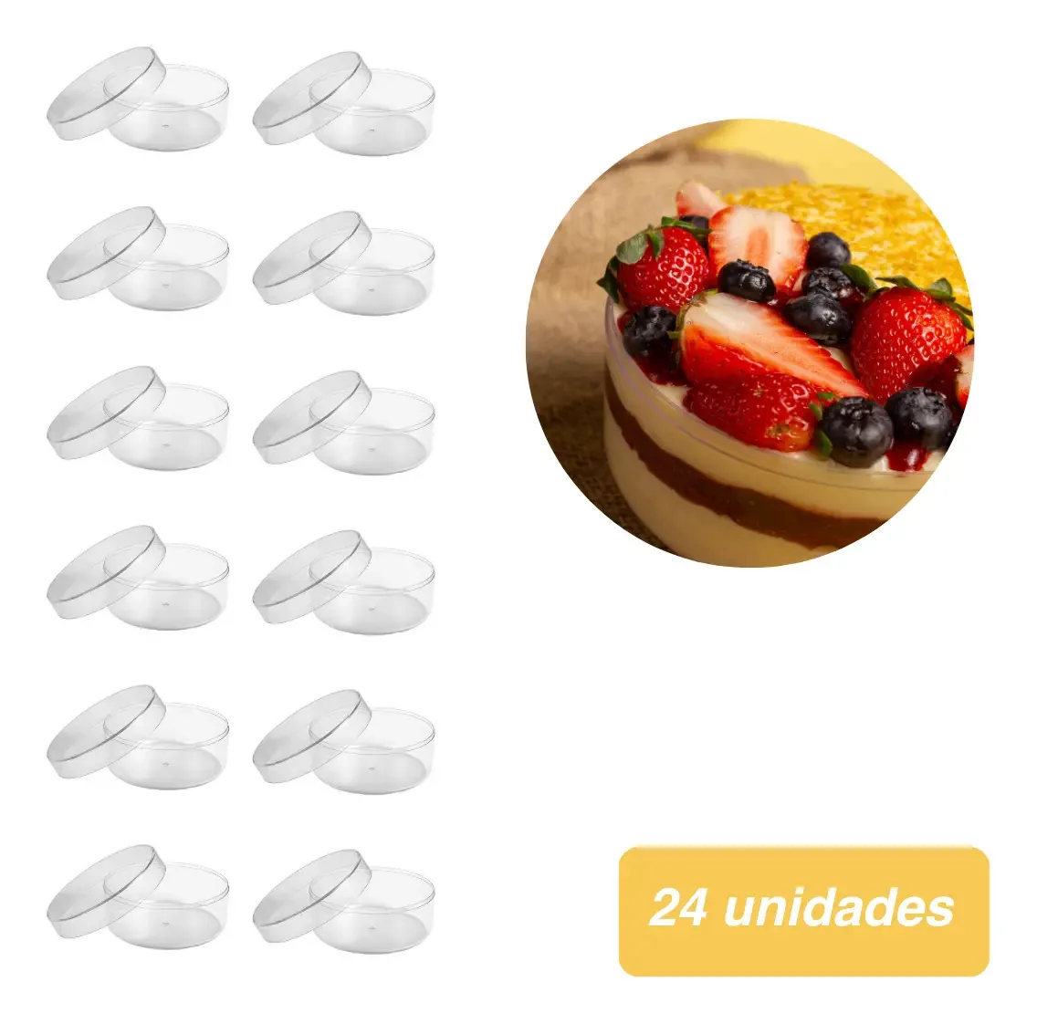 Mini Cake Box 500ml Redonda Acílico Doces E Sobremesas Natal