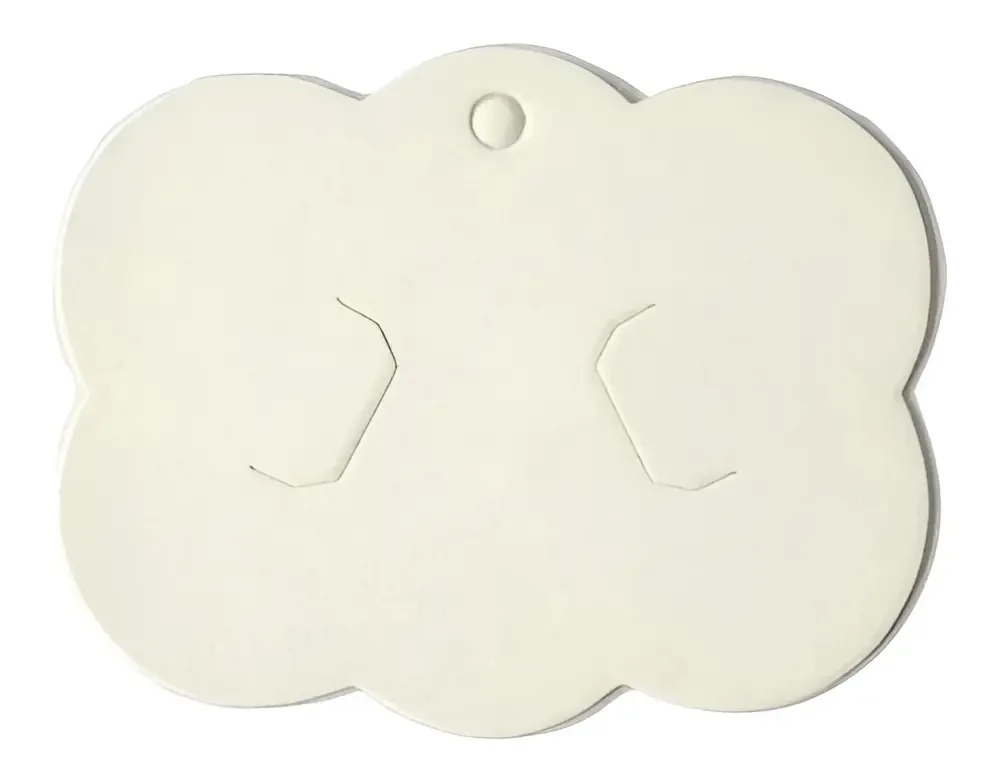 Kit 100 Cartelas Tags Nuvem Para Laço Presilha Branco