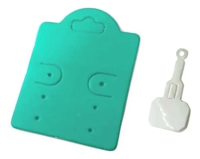Kit 100 Tags Para Brincos Verde + 100 Tags Para Anel Branco