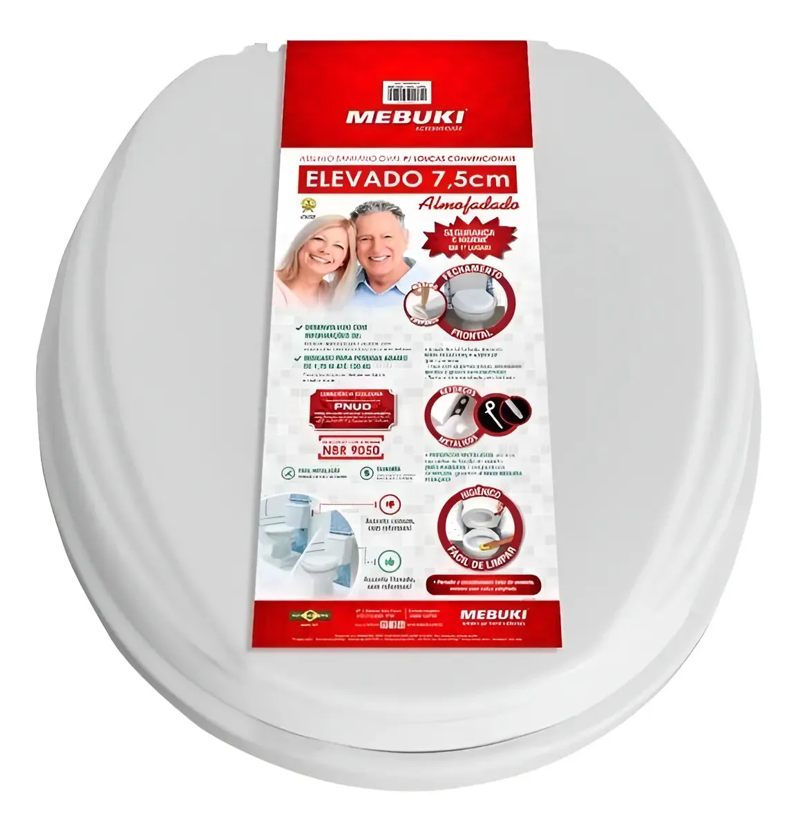Assento Sanitário Oval Elevado 7,5cm para Louças Convencionais
