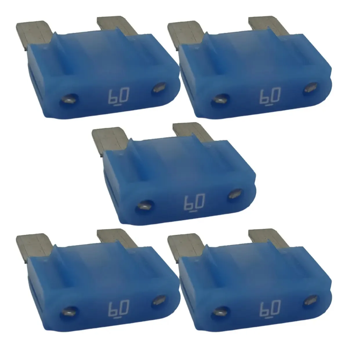 Kit 5 Fusíveis Automotivos Littelfuse Lâmina Grande 60A Azul