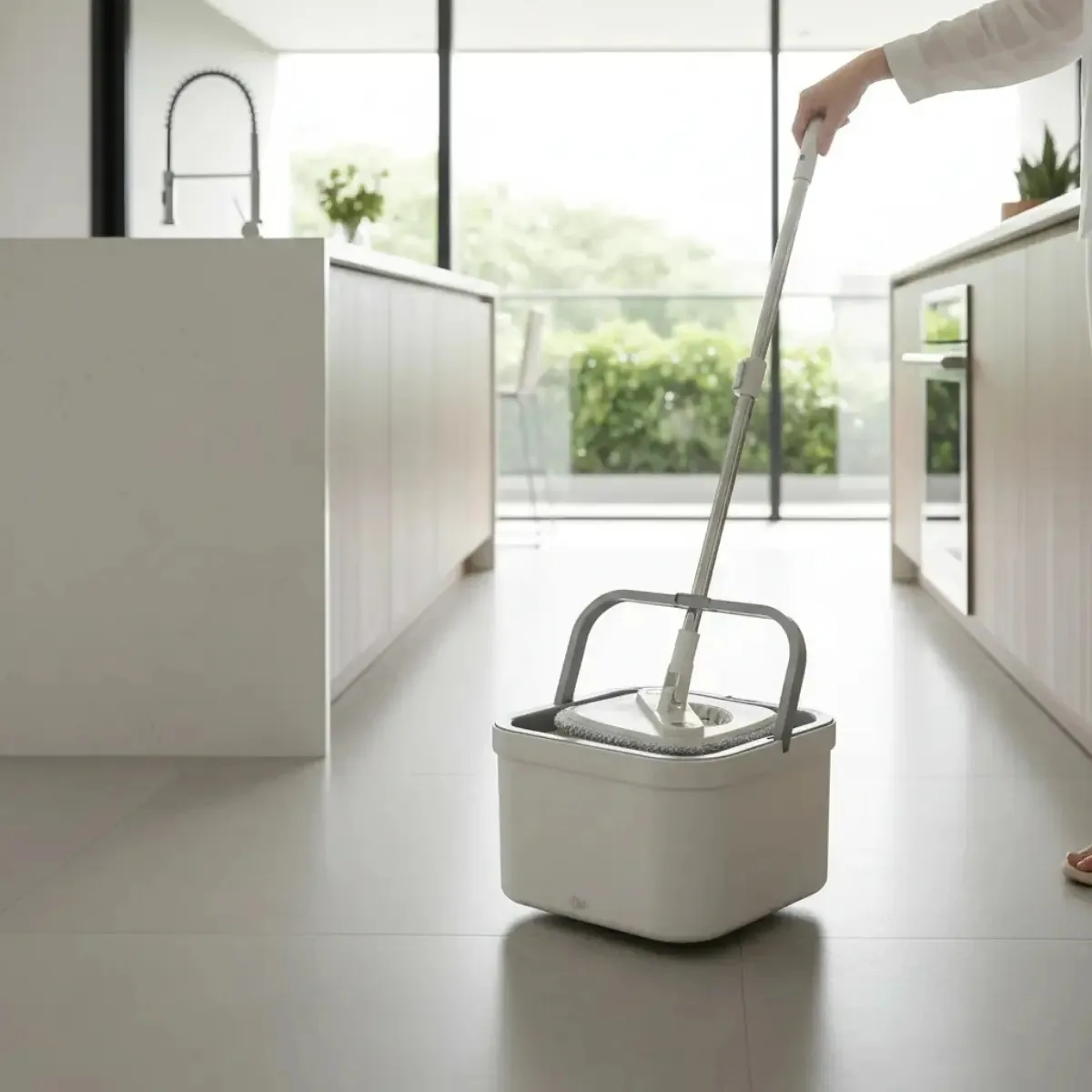 Mop Giratório Água Limpa Premium Luxo Com Balde E Refil Microfibra 360 Para Limpeza De Pisos Frio Madeira Porcelanato Casa - Casutil