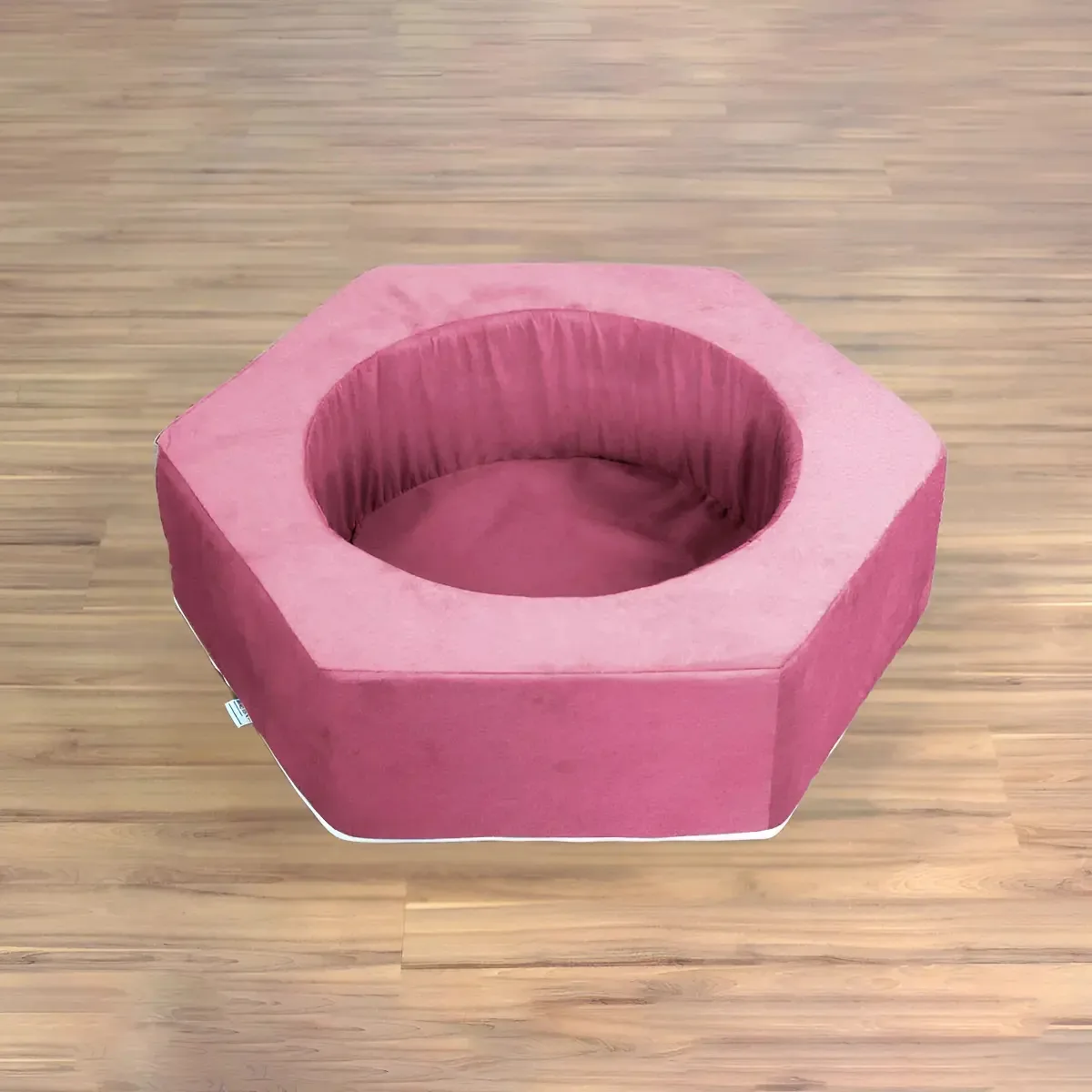 Piscina De Bolinha Hexágono Modular Infantil Em Suede Cor Marsala