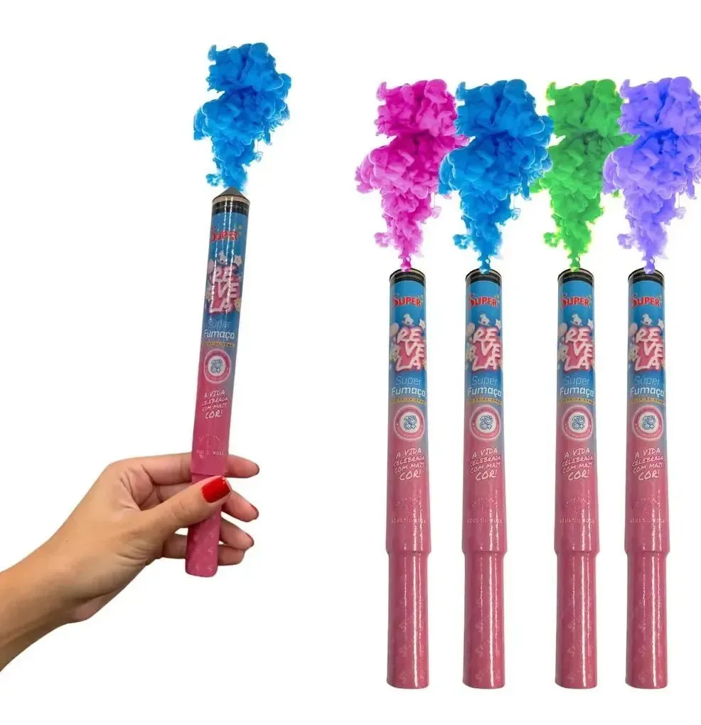 Fumaça Chá Revelação Bastão Kit Com 04 Unidades