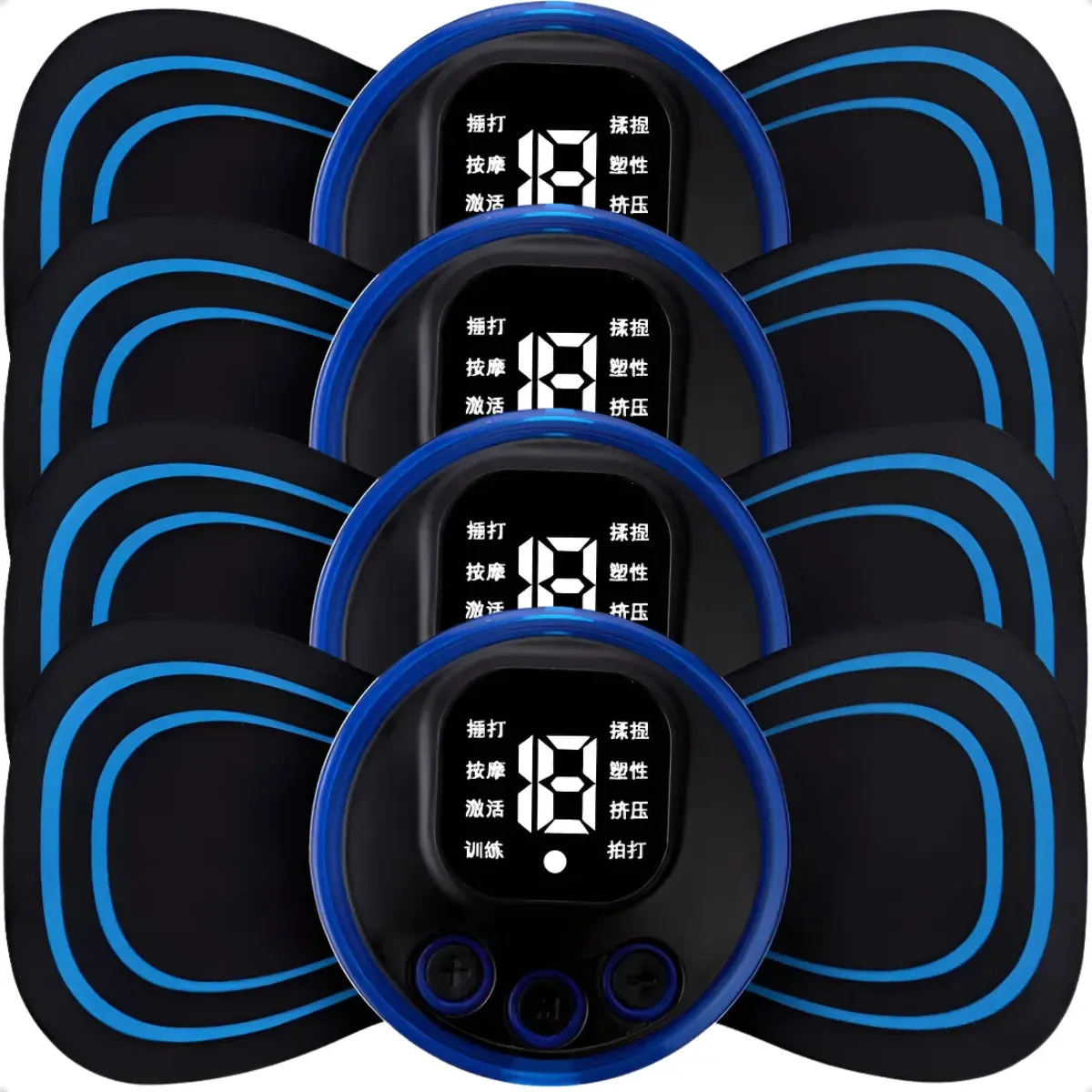 Kit 4 Massageadores Musculares Portáteis EMS Recarregáveis para Alívio da Dor EX Decor