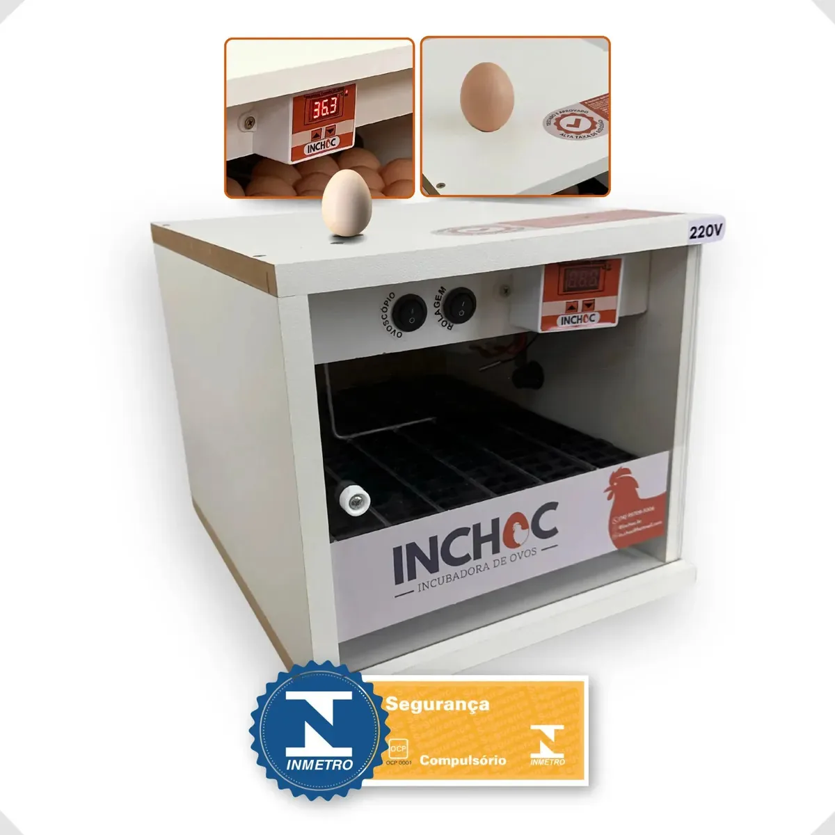 Chocadeira 28 Ovos Galinha Codorna Angola Aves Inchoc