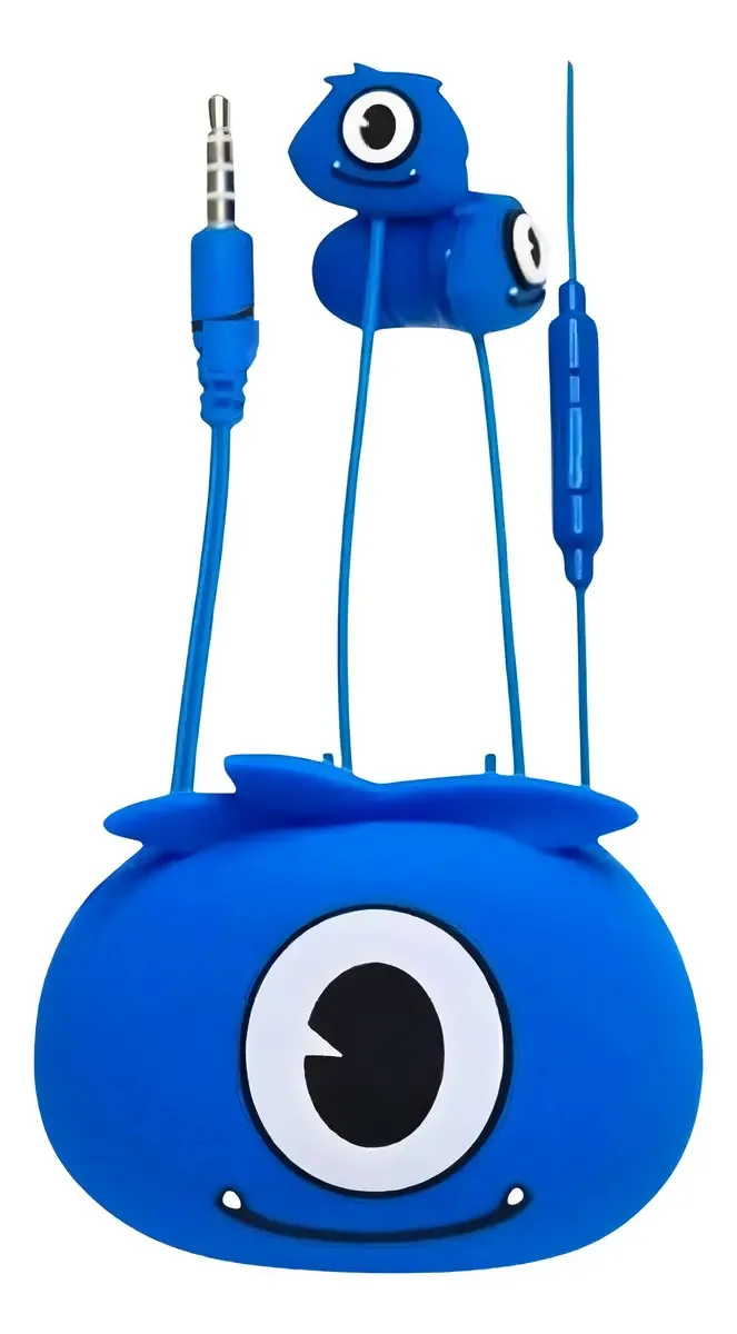 Fone Ouvido Monster Super Bass Halloween Crianças Infantil Cor Azul