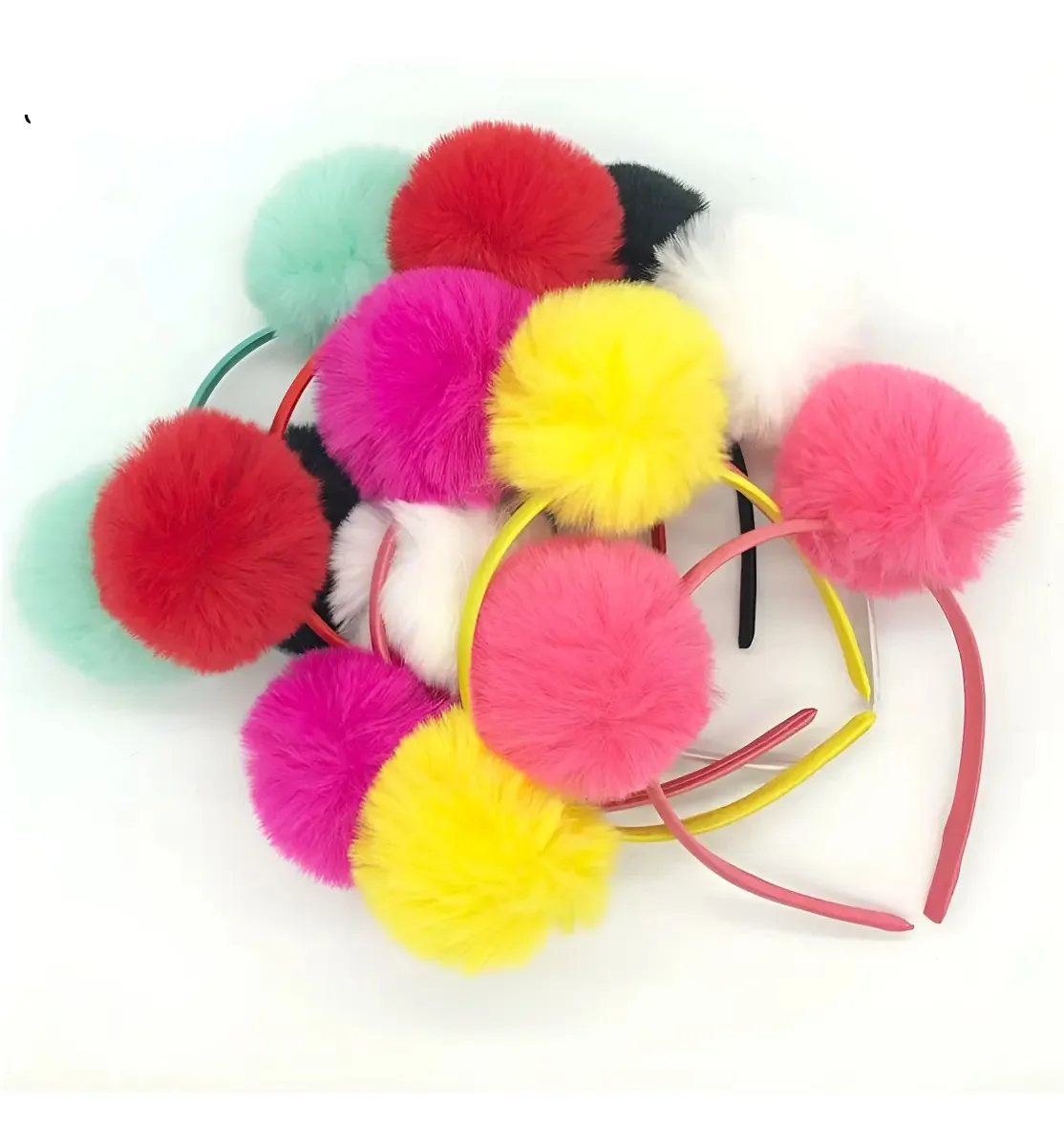 3 Tiaras De Pompom Encapadas Modelo Infantil Cores Cor Lilás