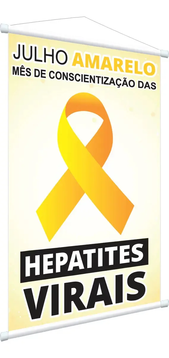 Banner Julho Amarelo Mês Da Consciência Da Hepatite 1mx63cm