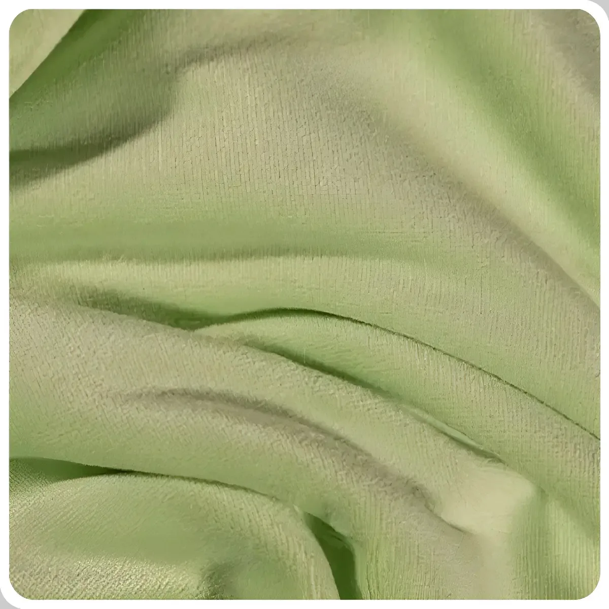 Rolo de Tecido Malha Plush Liso Verde Bebê para Roupas