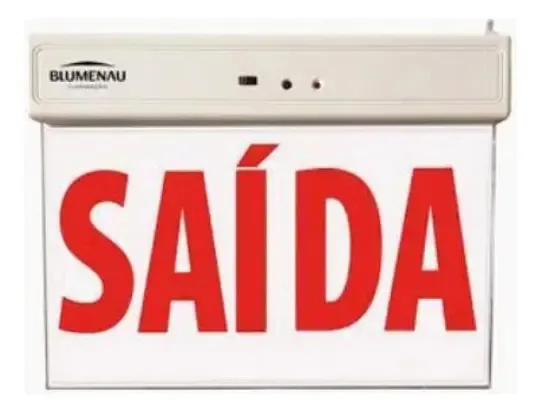 Placa Led Emergencia 2 Faces Blumenau Vermelha