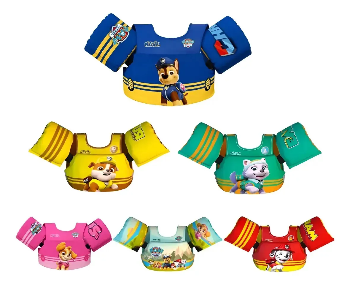 3x Boia Infantil Colete Salva Vidas Patrulha Canina Nash