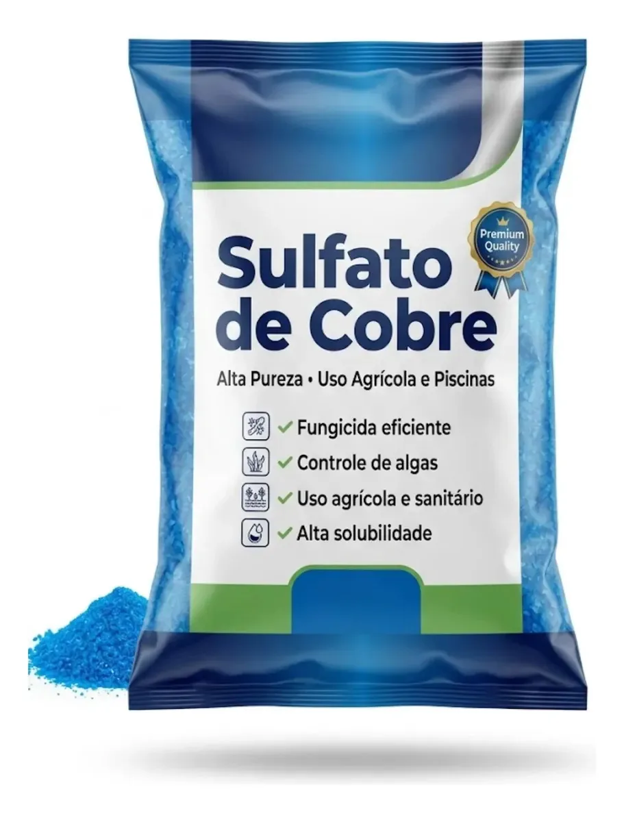 Sulfato De Cobre Puro 99% 300g Fungicida Rende Até 150l