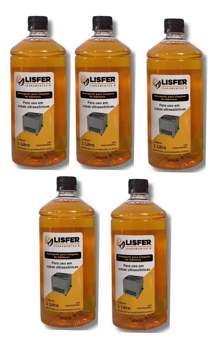 Kit Lisfer Detergente Limpeza Ultrassom Bico Injetor 5L