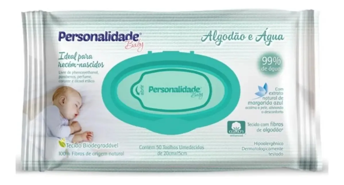 Kit Toalhas Umedecidas Personalidade 99,9% Água_600 Unidades