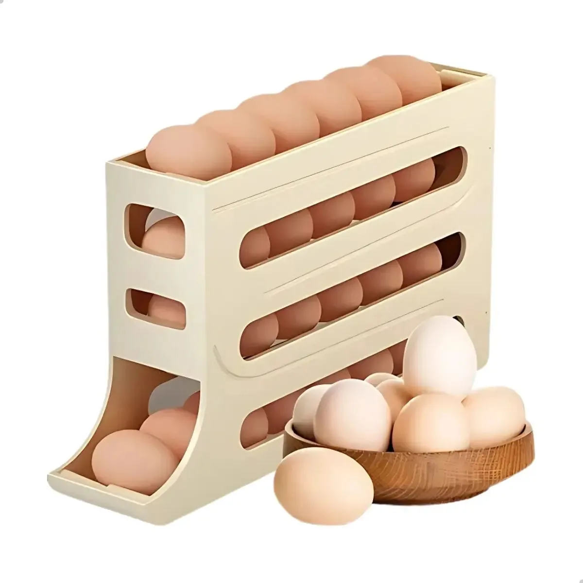 Porta Ovos Organizador De Geladeira Bandeja Organizadora Deslizante Ovos Rolante Cozinha Decoração Ak Acessórios