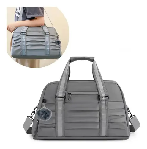 Bolsa Academia Esportes Treino Fitness Mala Viagem Cinza