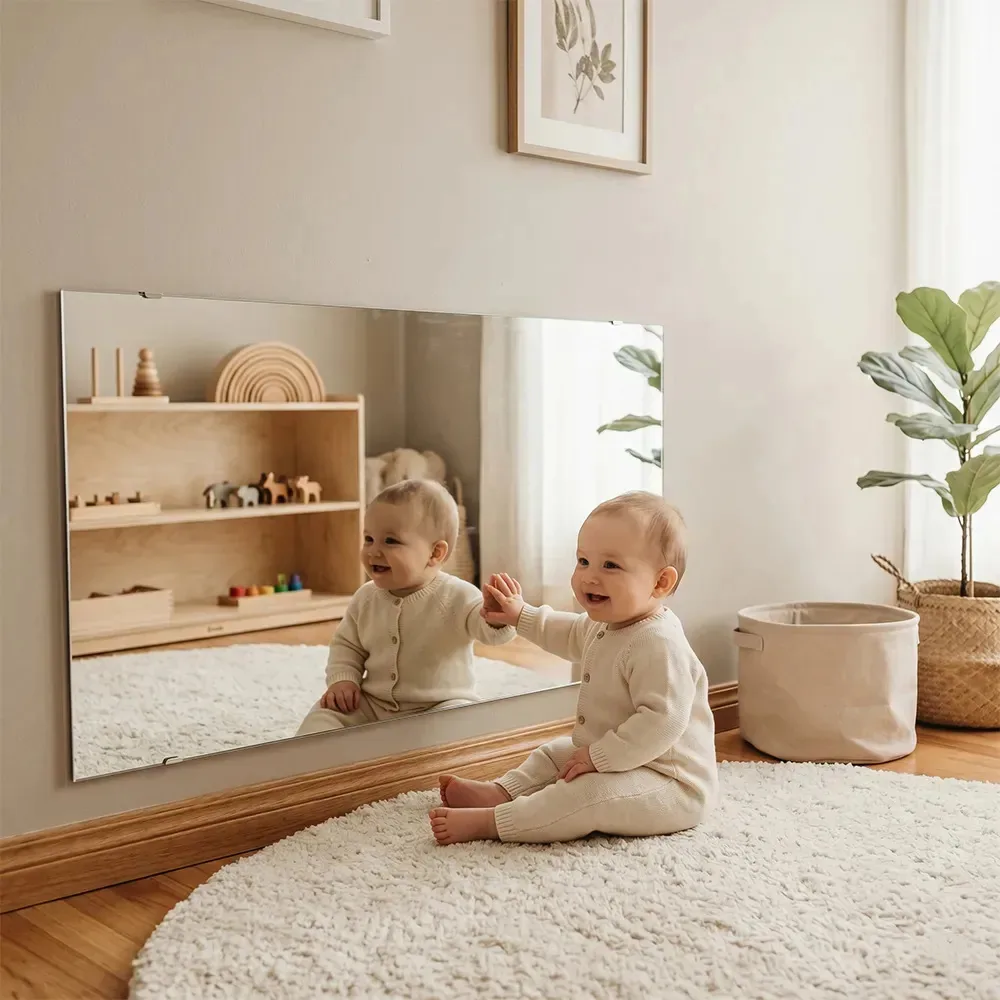 Espelho Acrílico Quarto Do Bebê Neném Montessoriano 60x30cm
