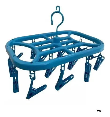 Varal Roupa Íntima 16 Prendedores Calcinha Meia Cueca Toalha Cor Varal Azul