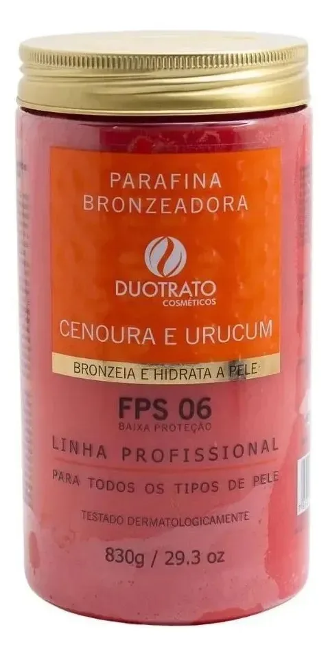 Parafina Bronzeadora Cenoura & Urucum: Pele Dourada 830g