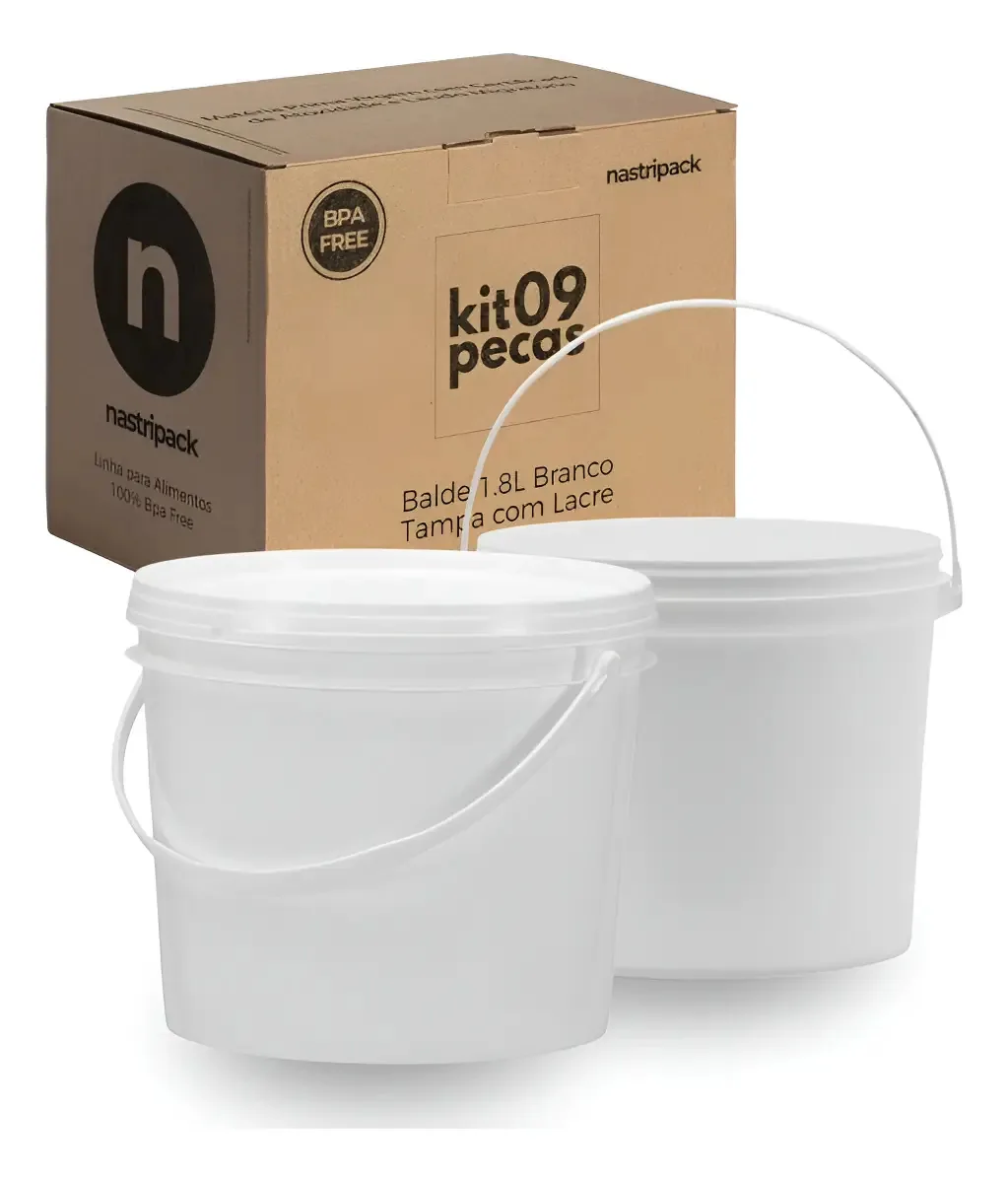 Balde Para Padaria Massas 1.8l 9 Pçs
