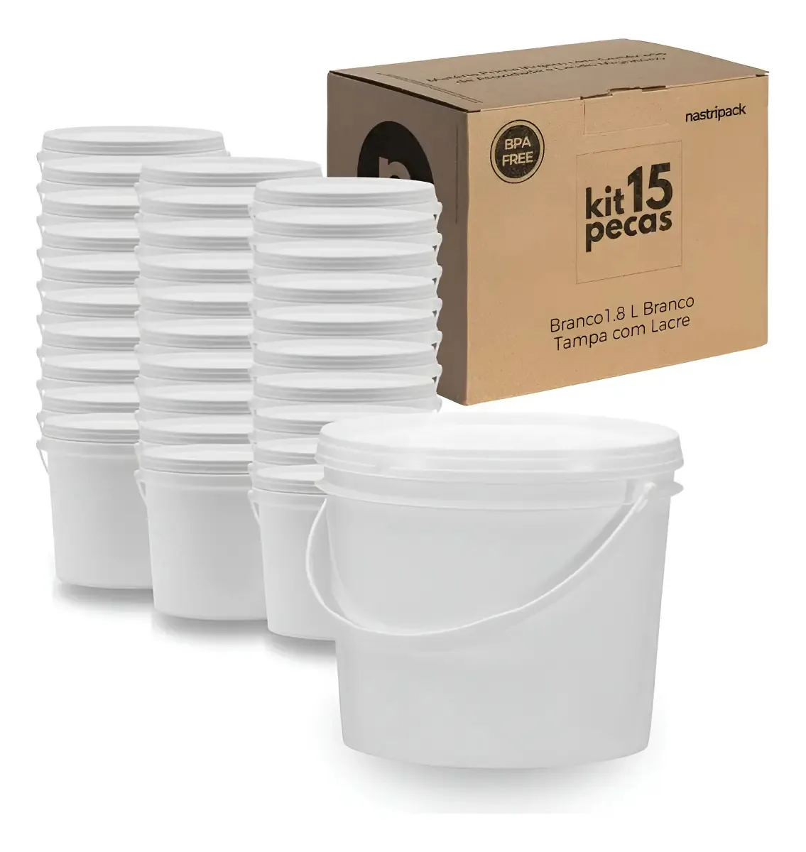 Balde Para Padaria Massas 1.8l 15 Pçs