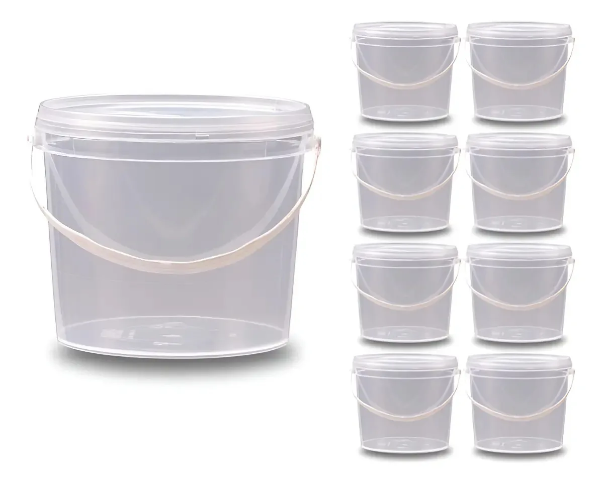 Balde Para Agro 2.2l Transparente - Kit 8 Pçs