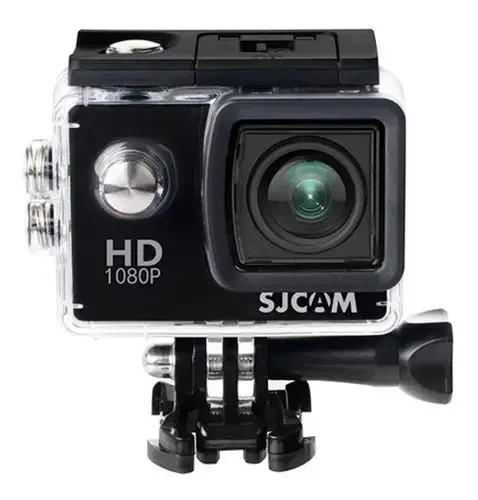 Camera Sjcam Sj4000 1080p Hd Filmadora D'agua Acessórios Cor Preto