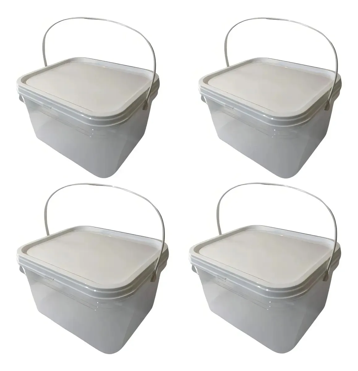 Balde Transparente 2.4l Para Doces E Sorvetes-kit 4 Pçs