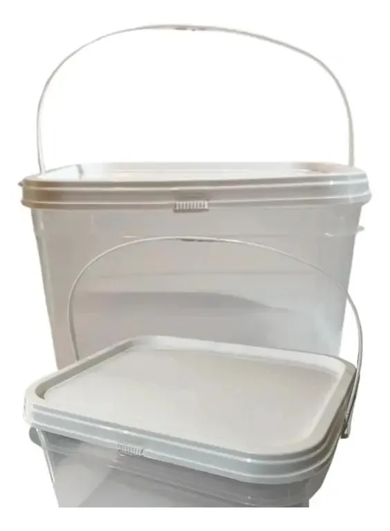 Balde Retangular Transparente Para Carnes Frescas-kit 7 Pçs