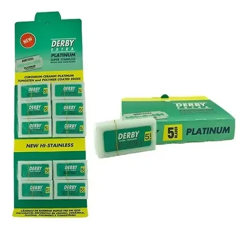 Lâmina De Barbear Derby Extra Platinum Com 50 Unidades