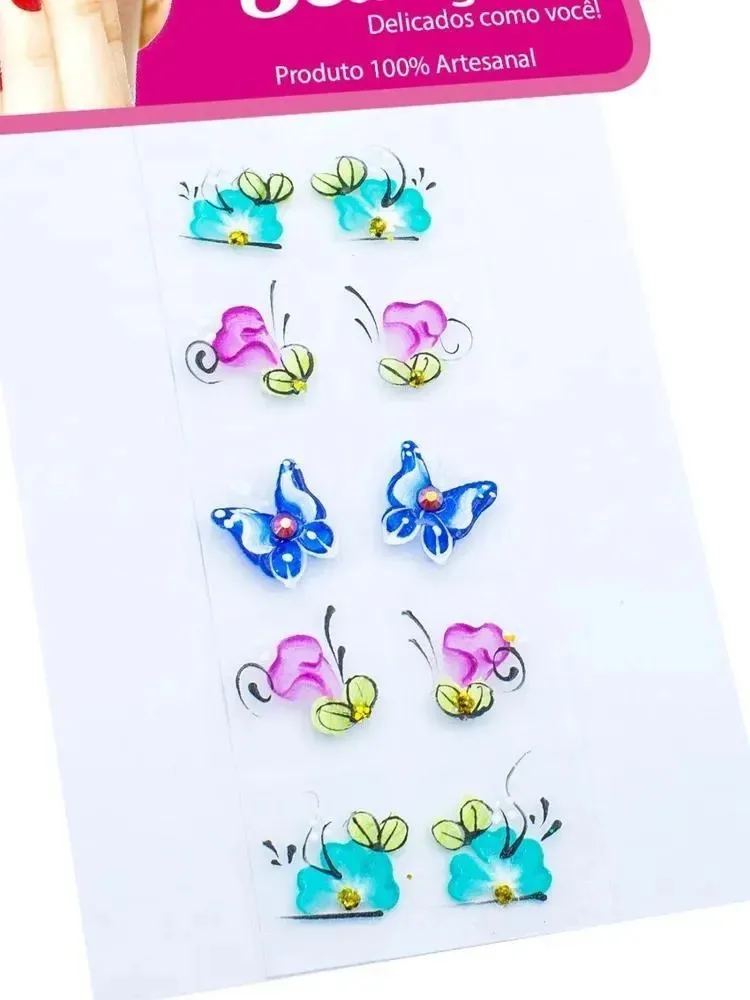 2x Kit 100 Adesivos Para Unhas Arte Sedução, 100% Artesanal