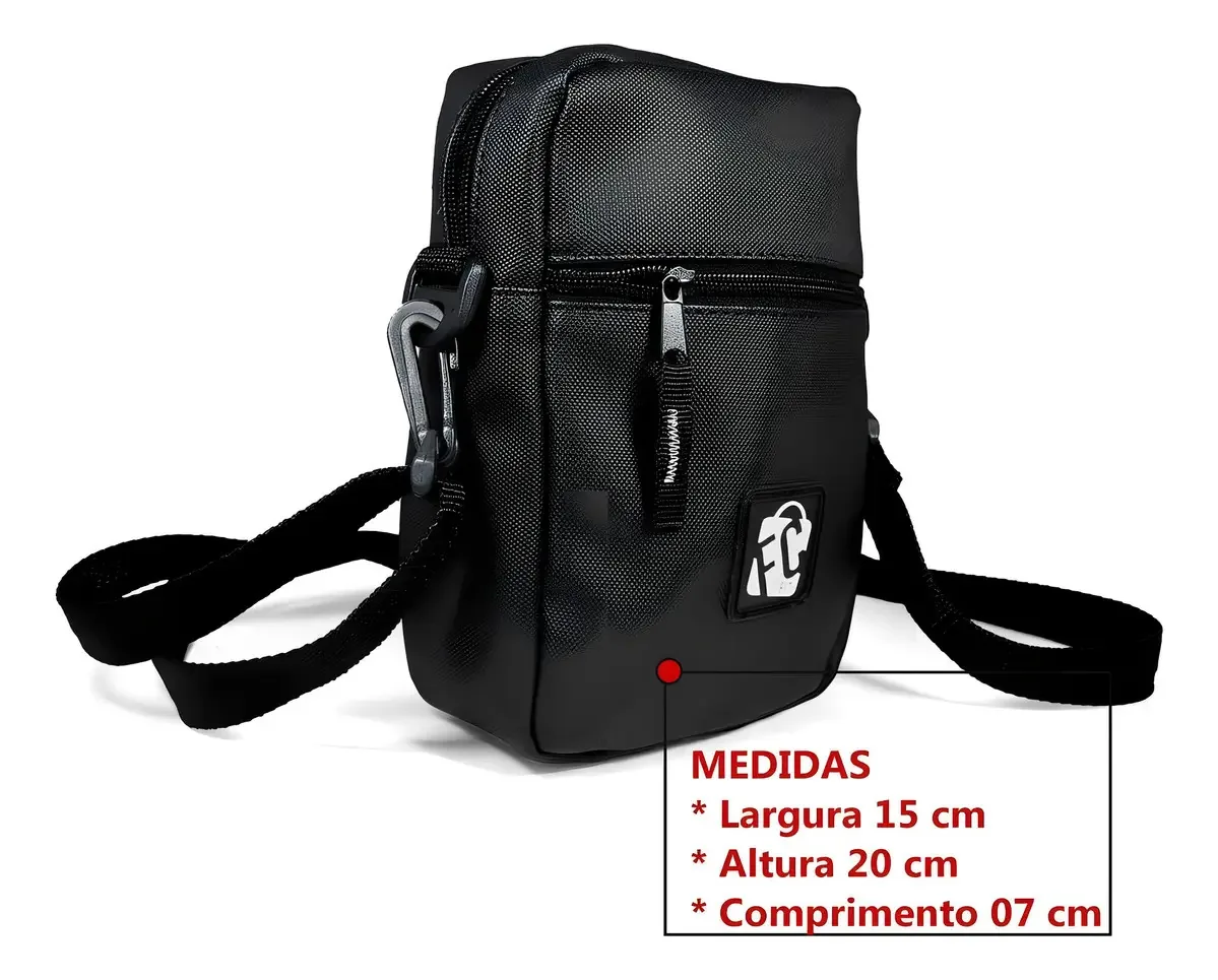 Bolsa Pochet Necessaire Shoulderbag Preto Fcfit Bolsas Resistente
