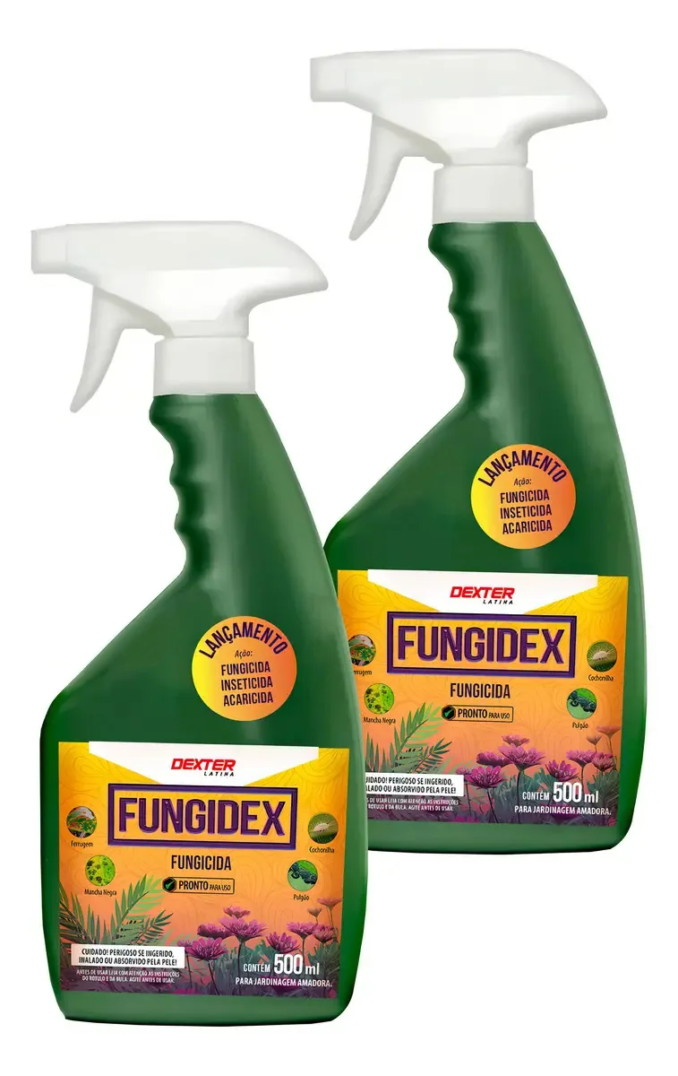Kit 2 Fungidex Pronto Uso 500ml Eficaz Contra Praga E Doença