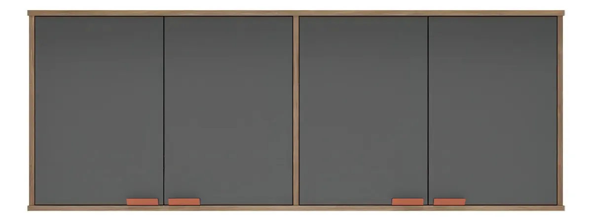 Armário Suspenso Aéreo Estilo Industrial Cozinha Cinza Grafite - Compacto E Funcional, Ideal Para Organização E Decoração Moderna Mod: Capuleto