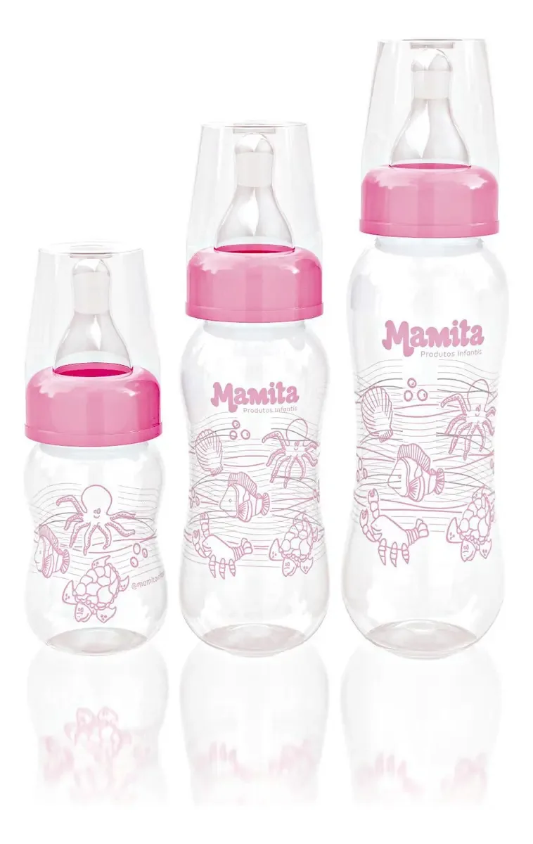 Kit 3 Mamadeiras Mamita 80ml - 150ml - 240ml