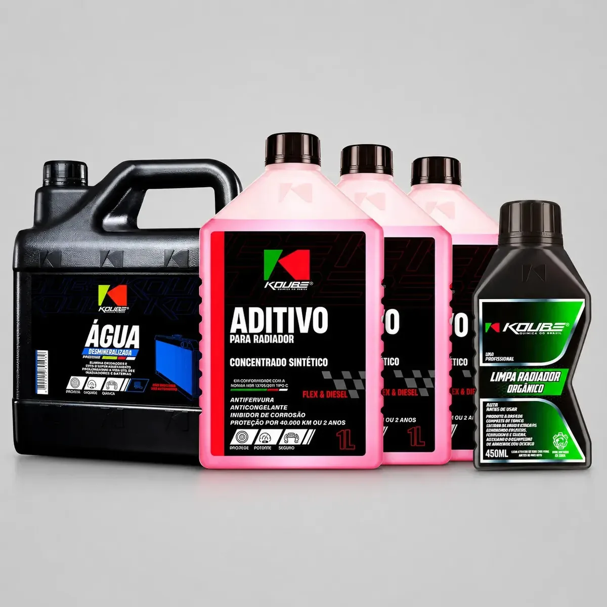 Kit Premium Arrefecimento E Limpeza Automotiva Koube Vermelho
